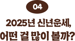 2025년 신년운세 어떤 걸 많이 볼까?