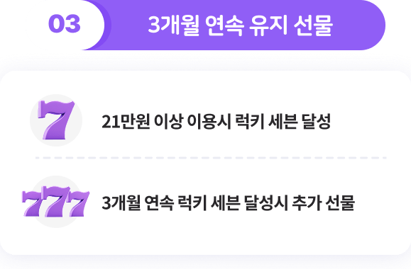 3개월 연속 유지 선물